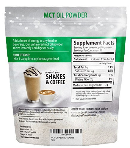 MCT Oil Powder - Delicious Creamer for Coffee, Tea, Smoothie, Recipe - Perfect Supplement for Keto, Ketogenic Diet - Easy Digestion & Instant Energy - Non GMO, Gluten Free, Soy Free - 6 oz