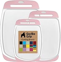 Vista 20 de Gorilla Grip - Tabla de cortar extragrande, mango de fácil agarre, surcos para jugos, antideslizante y gruesa. Apta para lavavajillas, no porosa