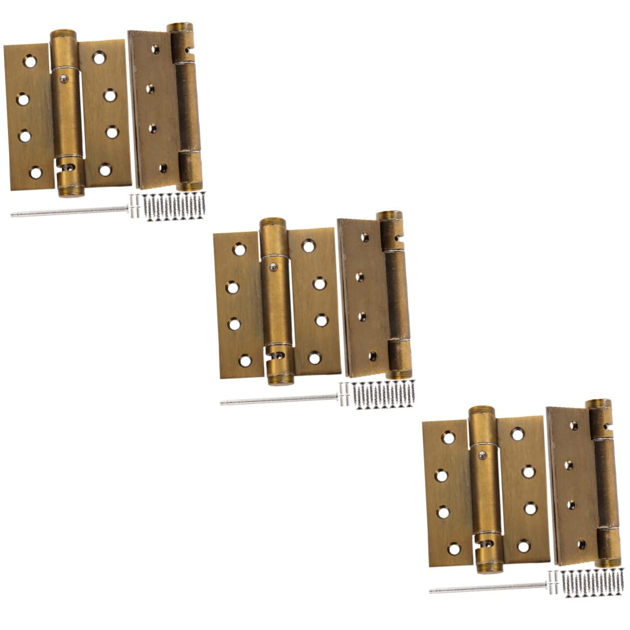 Nvsfzgiyg As Shown 1X2pcs 2Pcs Automatic Door Closer Heavy Duty Hinge Exterior Hinges Residential Aluminum Alloy Close The 4X(,10X7.6cm)