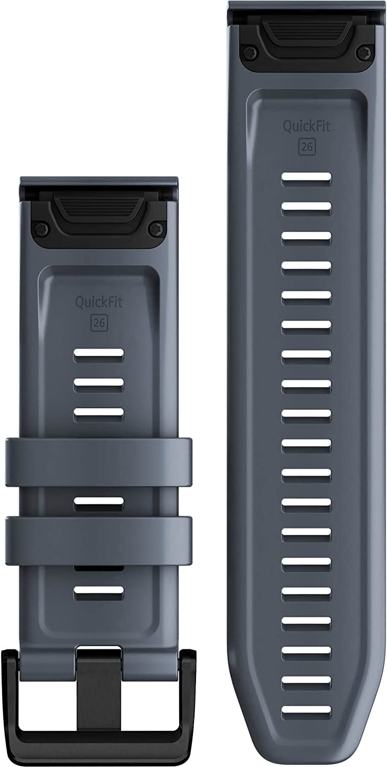 Garmin QuickFit Hologebandje (26mm), geschikt voor geselecteerde fēnix-, epix-, Descent-, D2-, Instinct-, Forerunner- en Tactix series smartwatches, Originele accessoire, Silicone, Fog Grey/Moss