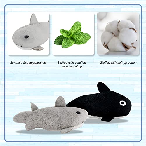 Andiker-Cat-Catnip-Toys-2Pcs-Soft-CrabStarfish-Cat-Plush-Toy-Cat-Toys-for-Indoor-Cats-Catnip-Chew-Toys-PP-Cotton-Pet-Toys-for-Kitten-Gifts-and-Cat-Lovers-Interactive-Catnip-Toys-GrayBlack