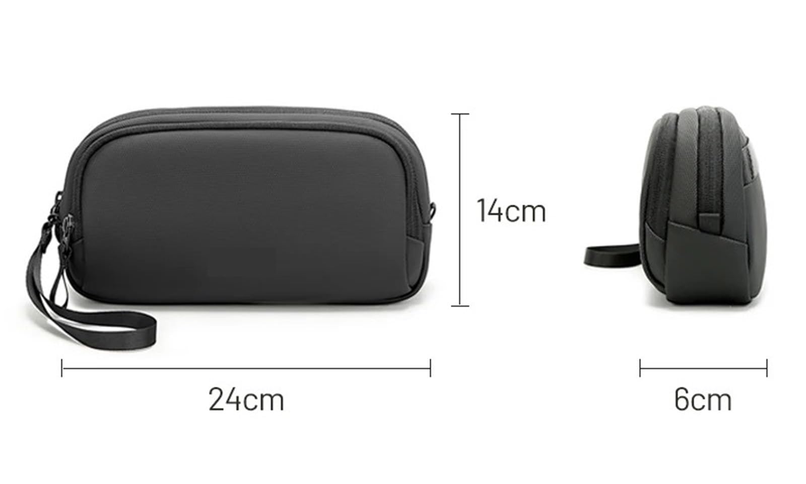 5 Bolsas Ligeras e Impermeables for Guardar Cables Digitales, Organizador de Viaje for Dispositivos electrónicos Organizador de Cables(Black)