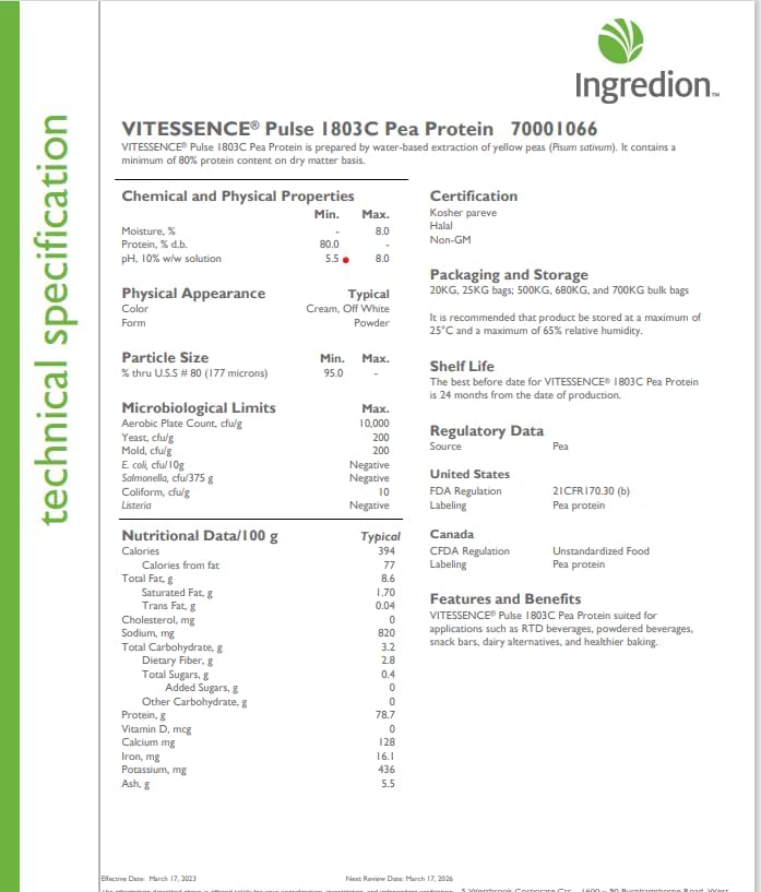 Miniatura 7 de Bolsa a granel con aislamiento de proteína de guisante premium sin OMG (8 lb)