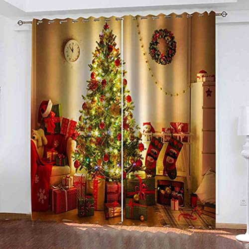Rideau à oeillets isolant et insonorisant avec motif de Noël - 2
