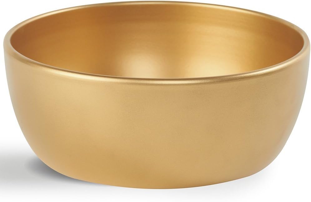 17cm Gold Gloss Bowl - Decorative House/Office Indoor Lightweight Plant Pot