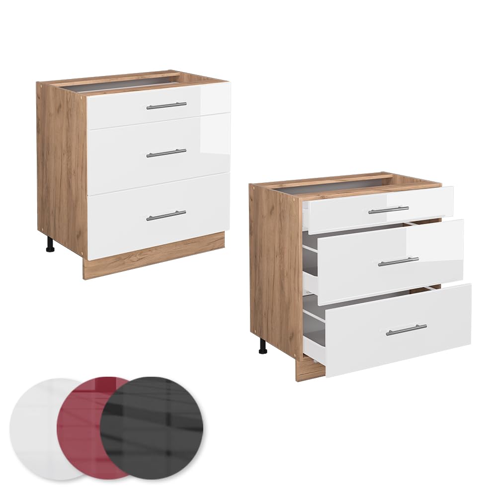 Vicco Fame-Line Keukenkast, hangkast, onderkast, kitchenette, hoogglans