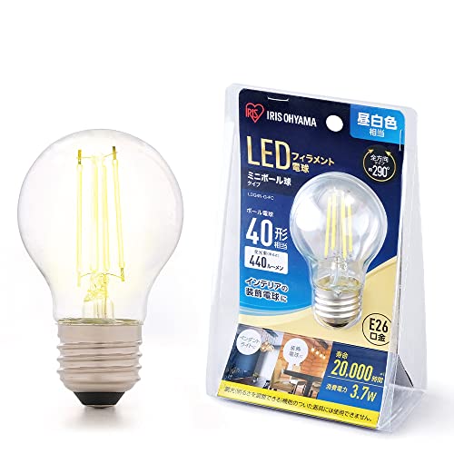 【節電対策】 アイリスオーヤマ(IRIS OHYAMA) LED電球 ミニボール球 口金直径26mm 40W 昼白色 密閉型器具対応 LDG4N-G-FC