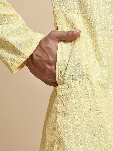 Image of Pro-Ethic Style Developer Men Silk Striped Father Son Matching Ethnic Wear Embroidery Mirror Work Kurta Pyjama Set |(Combo)B-117