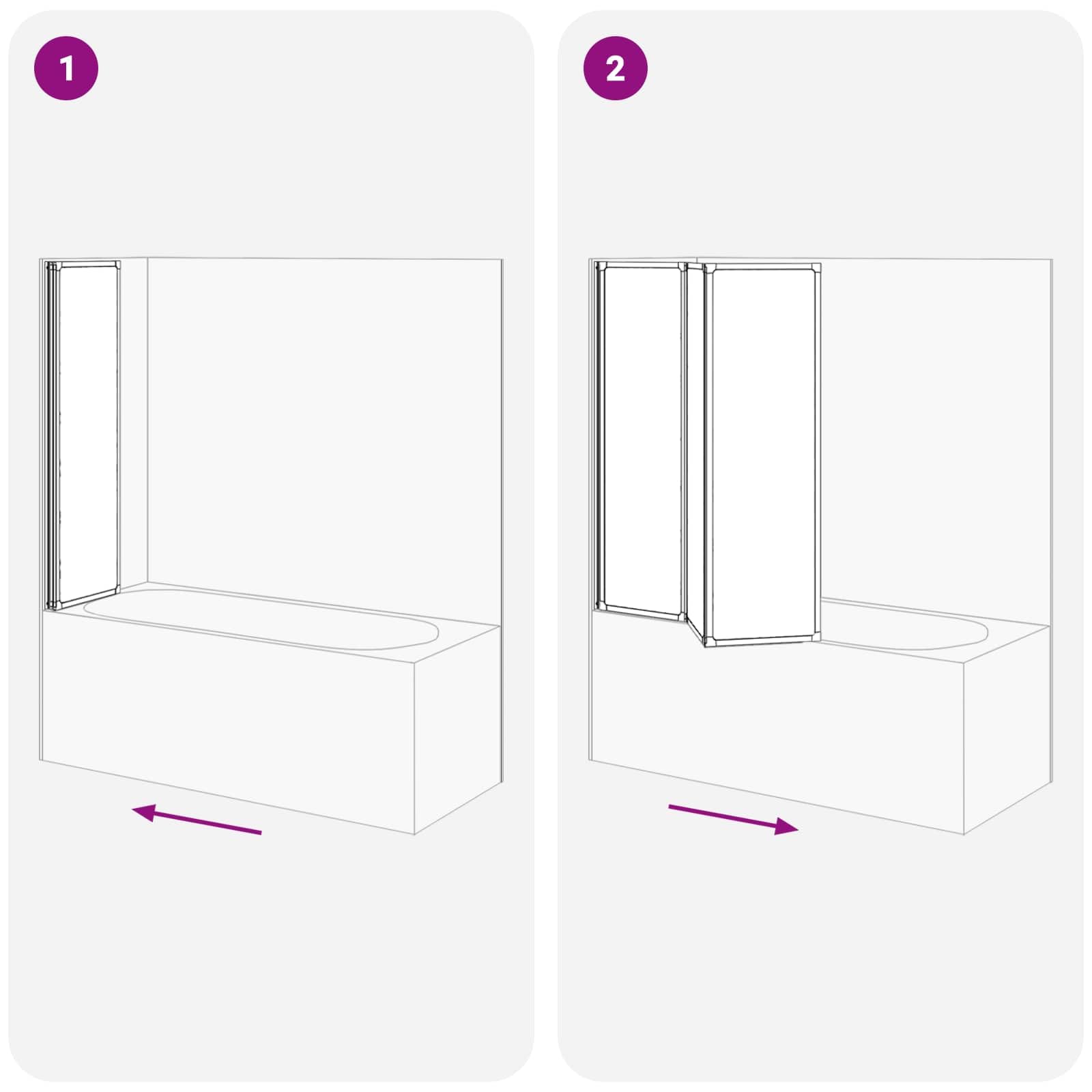 vidaXL Paroi de douche Noir 132 x 2 x 140 cm Aluminium et PP, Paravent de douche, moderne et rectangulaire, pliable, gain de place, panneau flexible pour votre salle de bain