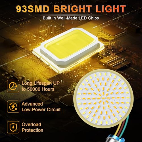 Image of LivTee Extremely Bright Front Turn Signals & Running Switchback LED Lights Panel with 1157 Base Compatible for Harley Dyna Street Glide Road King, White /Amber