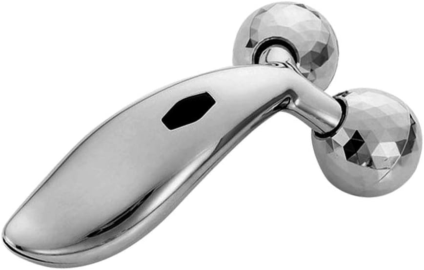 OBSYDIUM3D Microcurrent Manual 360 Degree Roller Face Body Massager Wrinkle Remover, Facial Relaxation, Tightening Shaping, Silver