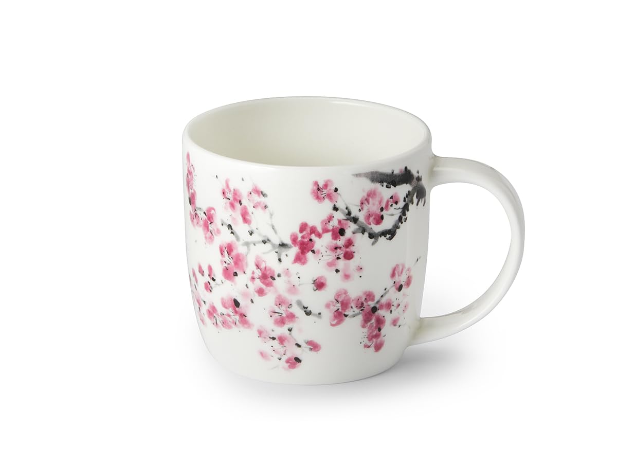 Teemando Sakura Teekanne aus Steinzeug, 0,75 Liter Fassungsvermögen, 12 x 12 x 10 cm, Spülmaschinenfest, Kirschblüten-Design + 2 X Becher "Sakura" von Cha Cult