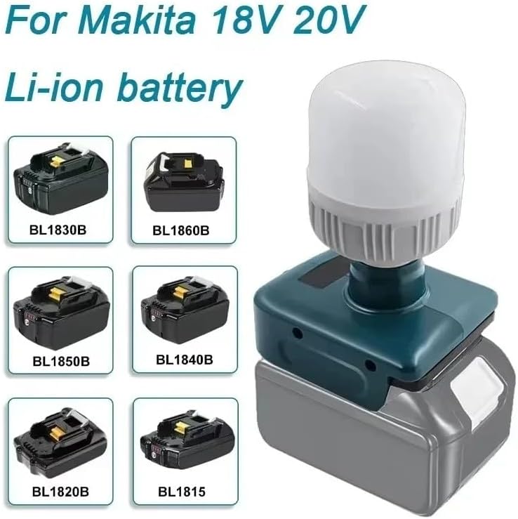 Cordless LED Work Light Compatible with Makita 18V Battery, 12W Flashlight with LED Bulb, Portable Lights for Outdoor Camping Emergency Situations(NO Battery)