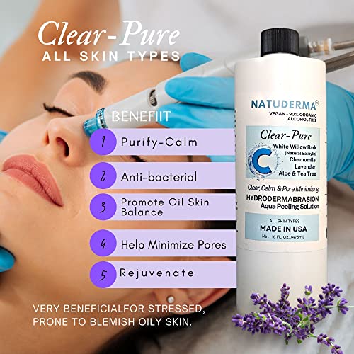 Hydrodermabrasion Solution, Aqua Peeling Serum, Solution For Wet Microdermabrasion, 3 Bottles Of 16 Oz Each, Natuderma Hydro Serum. Made In Usa #TOP4