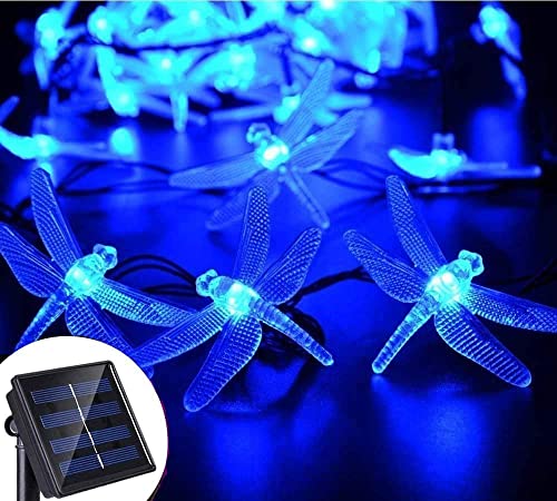 EONANT Dragonfly lights, 20FT/6M 30 LED Solar String Lights with 2 Modes Lights Waterproof for Outdoor Garden