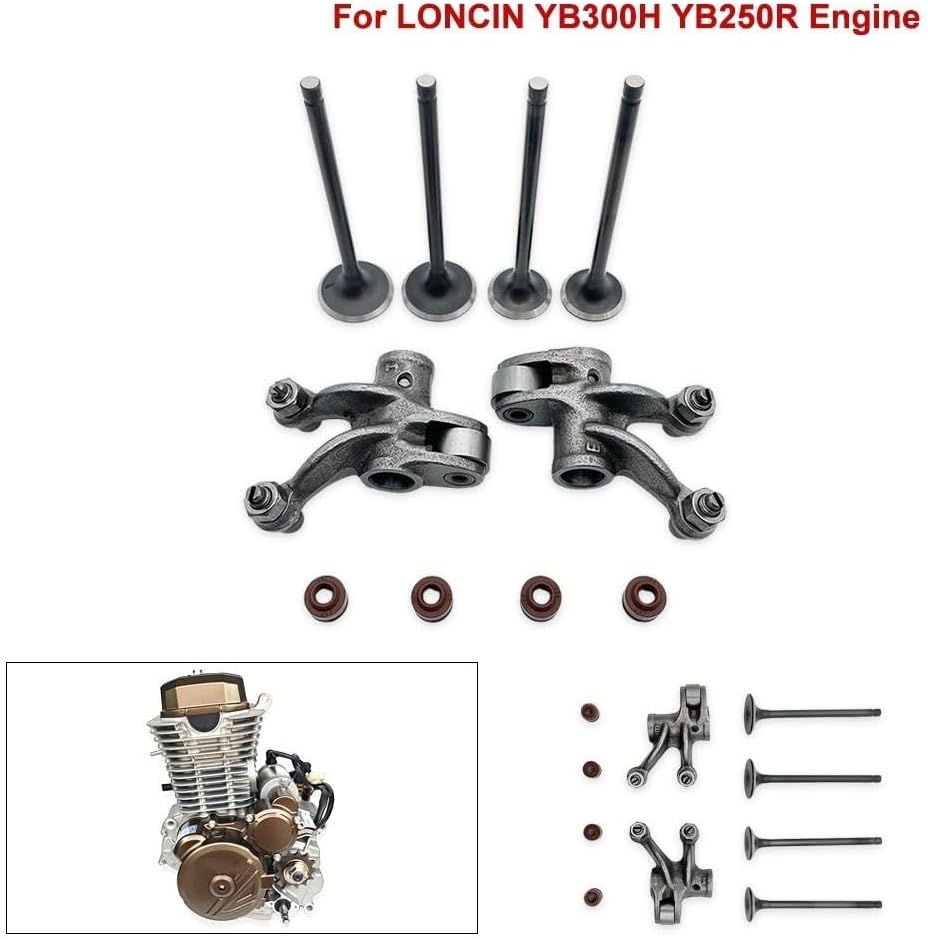 Ось выпускных коромысел подходит для Loncin YB300H YB250R впускной и выпускной клапаны прокладка штока клапана коромысло KEWS K23 HENGJIAN S7 детали двигателя комплект выпускных коромысел Valve Rocker Arm