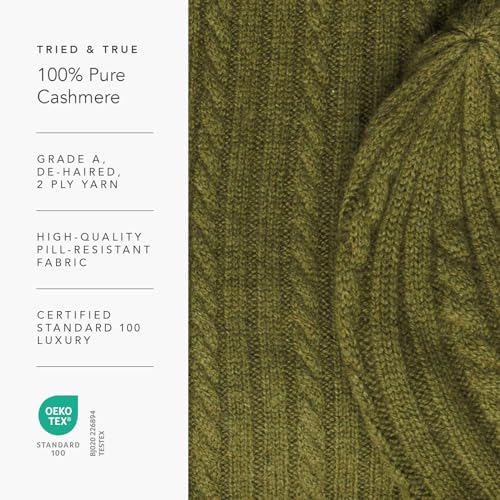 Fishers Finery Women's Pure Cashmere Cable Knit Hat Glove Scarf Set with Gift Box4