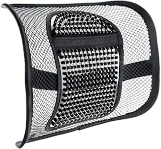 Vinsani Massage Nodes Super Comfort Mesh Lumbar Back Seat Sitting Support System - Pain Relief for Office Chair Seat with Elasticated Positioning Strap