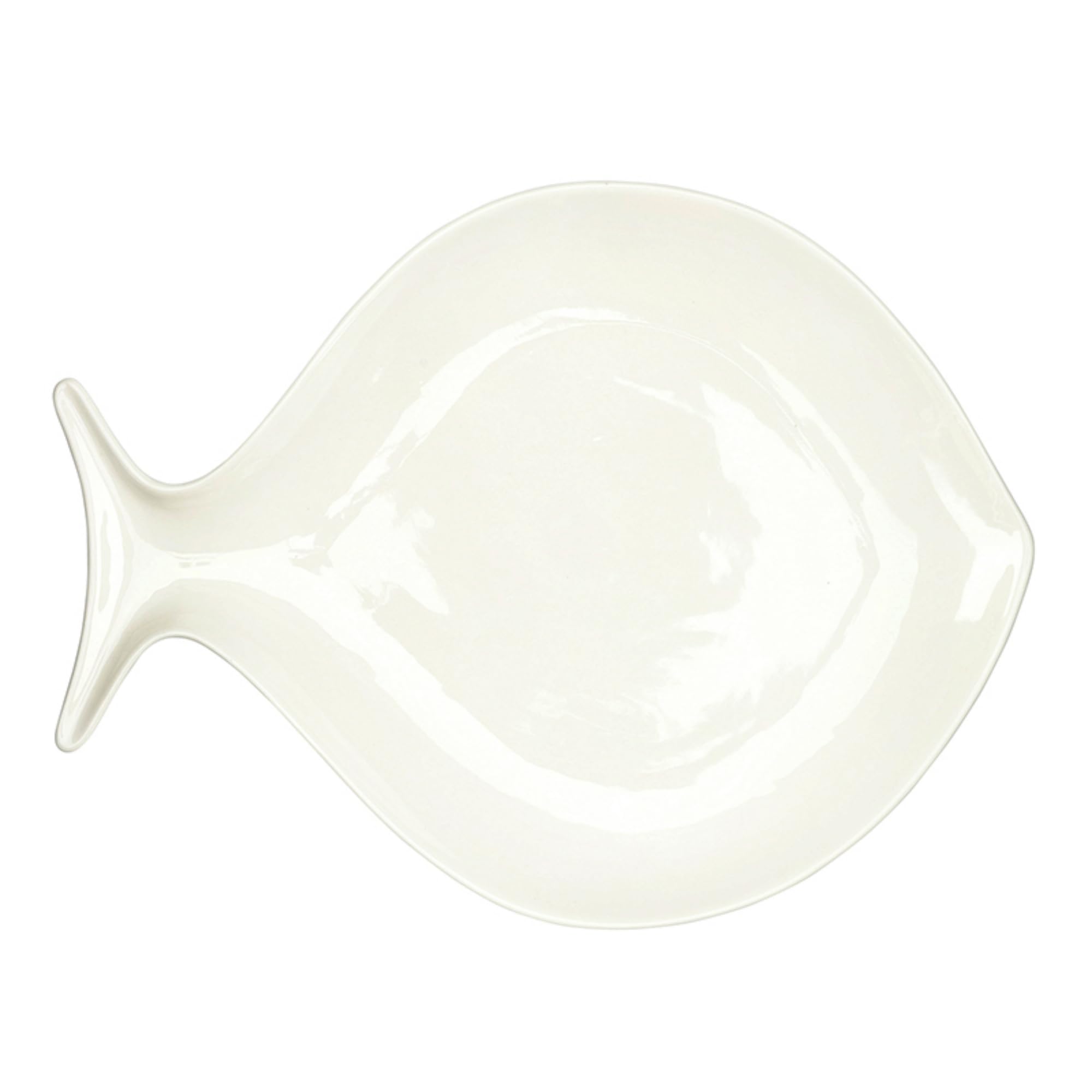 Santa Barbara Design Studio Serving Platter - Fish Shaped Ceramic Plate, 13", White