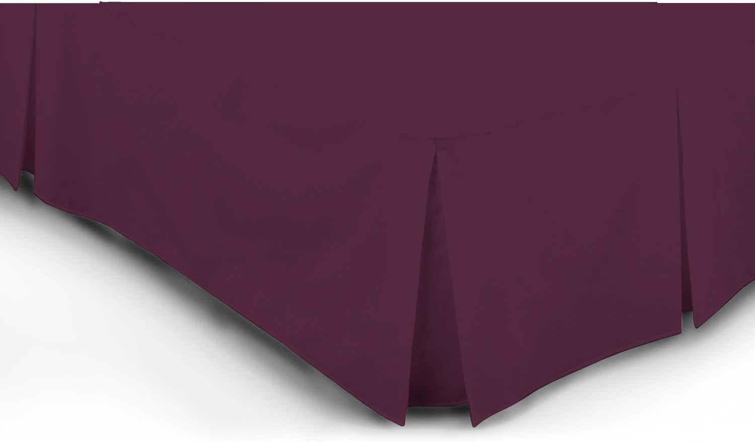 |JaaZ Textile|__PLATFORM BASE VALANCE SHEETS__PLUM COLOR__Percale Quality Poly Cotton Pleated (Single)