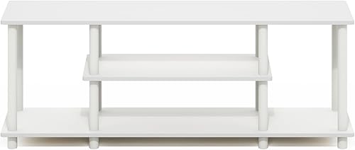 Miniatura 5 de Furinno Turn-N-Tube - Soporte para televisor de 3 niveles, instalación 3D sin herramientas, consola de entretenimiento para televisores de hasta 50