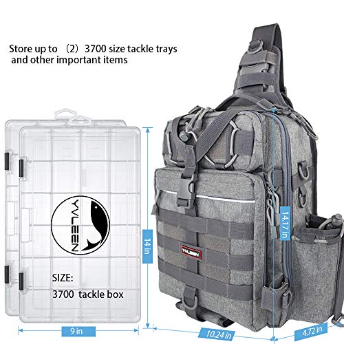 Yvleen Fishing Tackle Backpack Storage Bag，Water-Resistant Fishing Backpack With Rod Holder，Fishing Gear Bag Gift For Men #TOP2