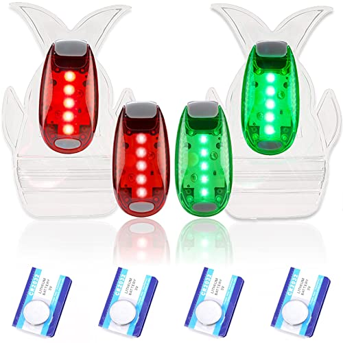 Amzonly 4pcs Navigation Lights for Boats Kayak, LED Safety Light with 3 Types of Flashing Mode, Easy Clip-On Light Kit for Boat Bow, Stern, Mast or Paddles, Pontoon, Yacht, Motorboat, Bike Tail Lightâ¦