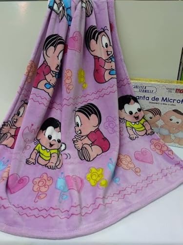 Manta Flannel Tdmonica Sansao e Mingau Jolitex Multicor Infantil Poliéster