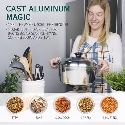 Cast-Aluminum-Dutch-Oven-with-Lid-5-Quart-Lightweight-Cookware-Pot-with-Silicone-Covers-for-Easy-Handling-Even-Heat-Distribution-Retention-For-Bread-Baking-Stew-Simmering-More