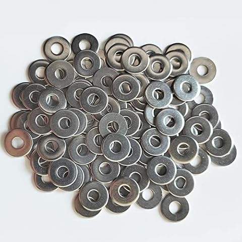 M4 Washers, Flat Penny Washer, 100 Pcs Sealing Ring Flat Washers Kit, Metal Washers for Screws Bolts- 304 Stainless Steel Certified Standart ISO7093 DIN9021 M4 (4mm x 12mm) Cover