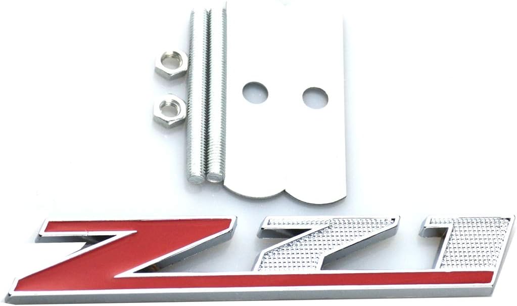 Aimoll 1個 グリル Z71 エンブレム バッジ 交換用 Gm シボレー シルバラード タホ (クロムレッド)