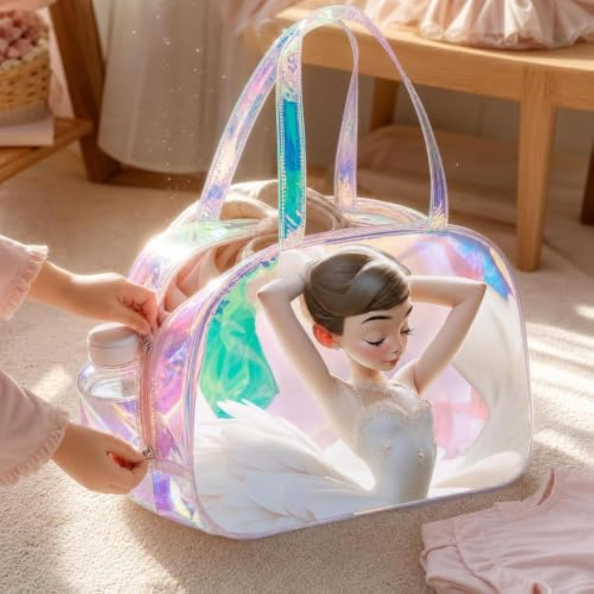Kids' Portable Ballet Practice Clothes Storage Handbag