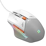 Portronics Vader Wired Gaming Mouse with 6 Buttons, Thumb Support, Adjustable DPI (6400 Max), RGB Light Effects, Ergonomic Design, 1.5 m Long USB Cable for Laptop & PC (Grey)