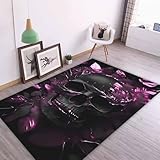 SMchwbc Teppich Schlafzimmer Totenkopf Wohnzimmer Kinderzimmer, Kinderteppich Wohnzimmer Kurzflor Spielteppich Fur Schlafzimmer Dekoration
