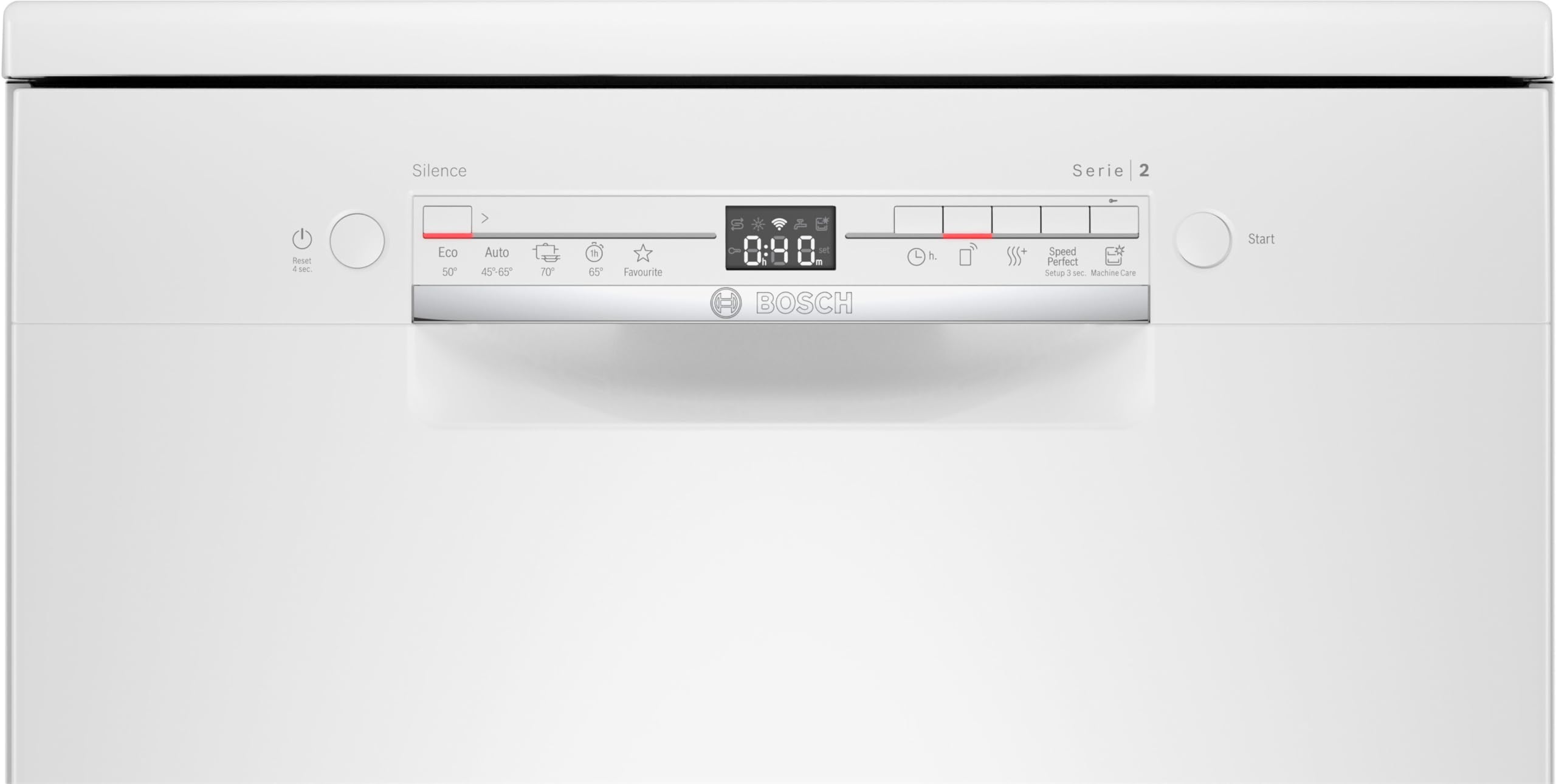Bosch SMS2ITW33E Serie 2, Lavastoviglie da libera installazione, Home Connect, Assistente al lavaggio, Programma preferito, EcoDosage, Bianco, 60cm