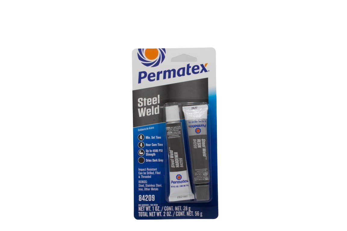 Permatex84209 PermaPoxy 4-Minute Multi-Metal Epoxy - Two 1 oz. Tubes, (Pack of 12)