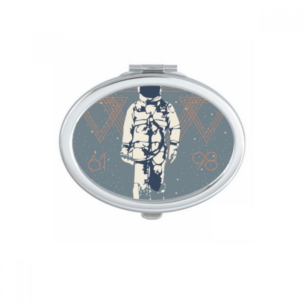 Miroir portable alien de forme ovale petit format compact multicolor
