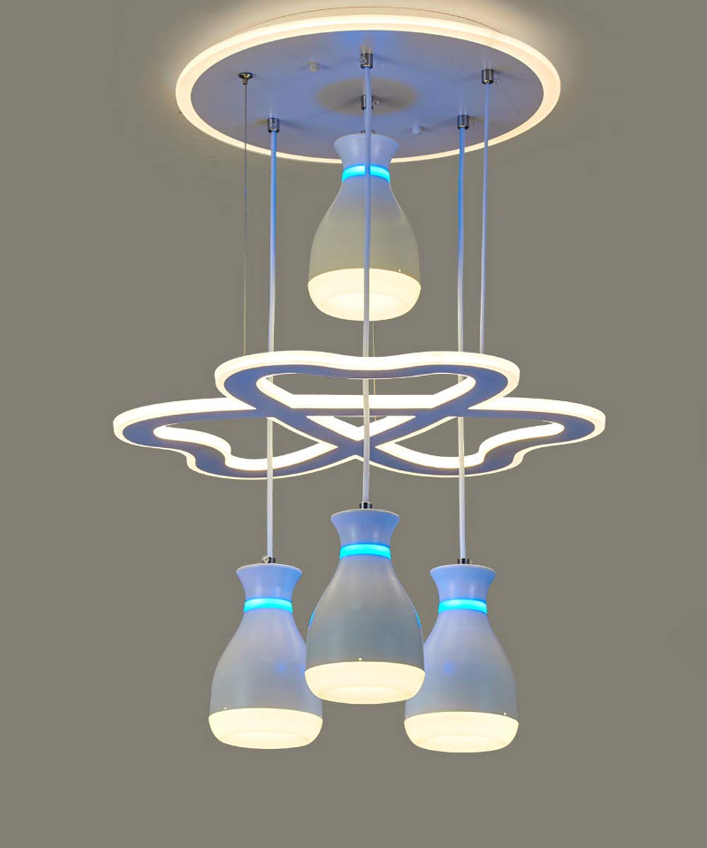 Suspension chambre LED télécommande luminaire suspendu noir salon - 7