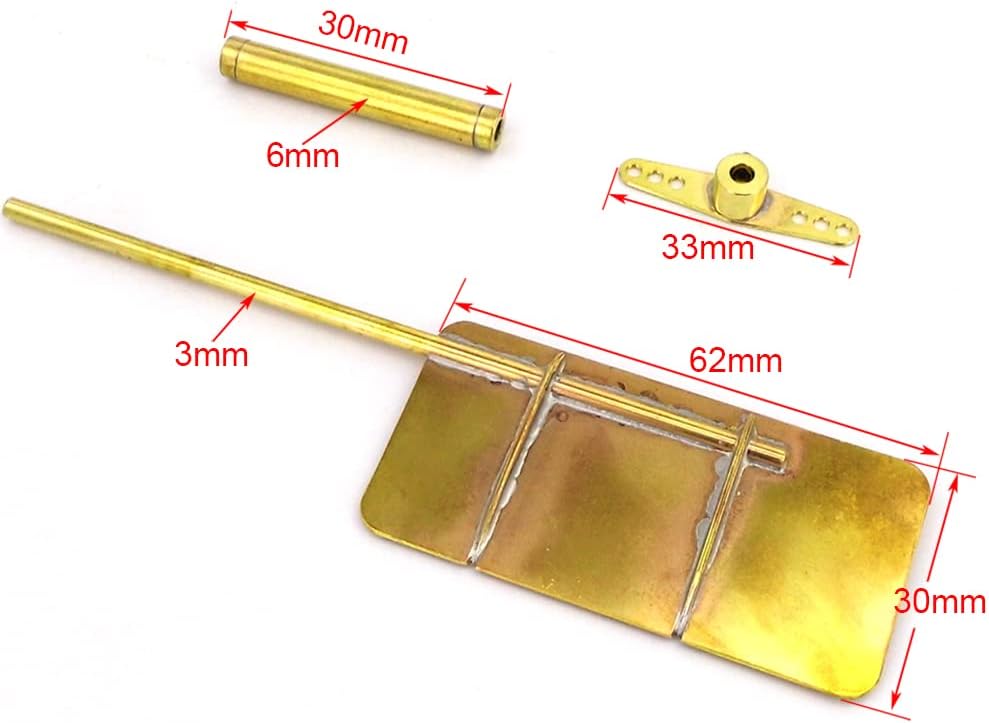 通用 RC Boat Rudder 62x30mm Copper Submerged Steering Rudder for RC Boat Tug Fishing Boat Model Toy Boat Spare Parts (Sleeve Length 30mm)