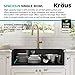 Kraus KGTW2-33MBL Bellucci Granite Composite Single Bowl Drop-In Kitchen Sink with Accessories, 33 Inch, Metallic Black