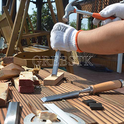 GREBSTK Professional Wood Chisel Tool Sets Sturdy Chrome Vanadium Steel Chisel Beech Handles Woodworking Tools, 4PCS, 1/4 inch,1/2 inch,3/4 inch,1 inch