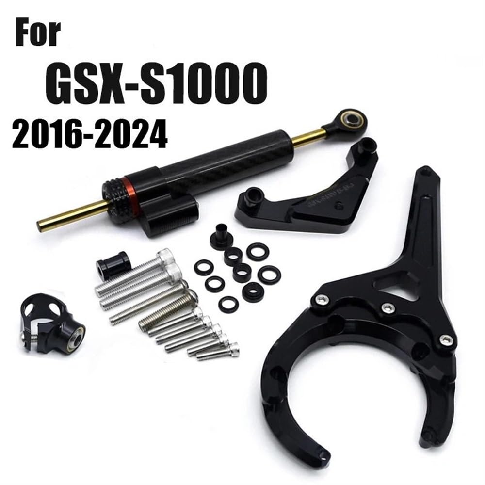 Amortiguador de dirección para Suzuki GSXS GSX-S 1000 GSXS1000 GSX-S1000F 2016-2022 2023 2024 Kit De Montaje De Soporte Estabilizador De Amortiguador De Dirección(Damper n Bracket F)