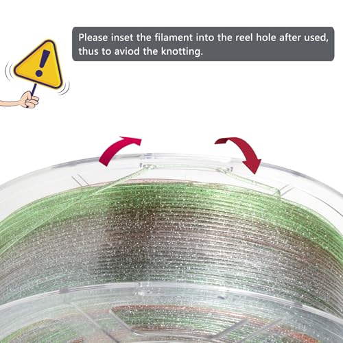 Image of iSANMATE PETG Filament 1.75mm, Transparent Gillter 3D Printer Filament, Vivid Clear Rainbow PETG, Dimensional Accuracy ±0.02mm, 1kg Spool-Strawberry Sweetie