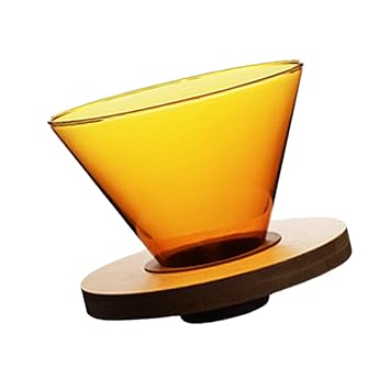 LOOM TREE Glass Pour Over Coffee Dripper Coffee Filter Coffee Machine Accessories Yellow