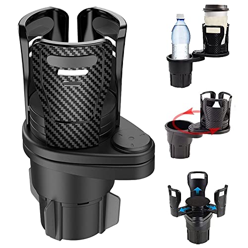 Portavasos ajustable para auto, negro carbono miniatura 1