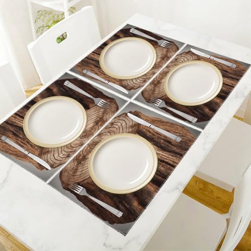 Set de table en toile lavable 45x30cm infroissable lot de 6 - 6