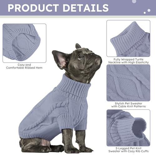 Image of Queenmore XXL Dog Sweater,Classic Knit Big Dog Christmas Sweater Turtleneck