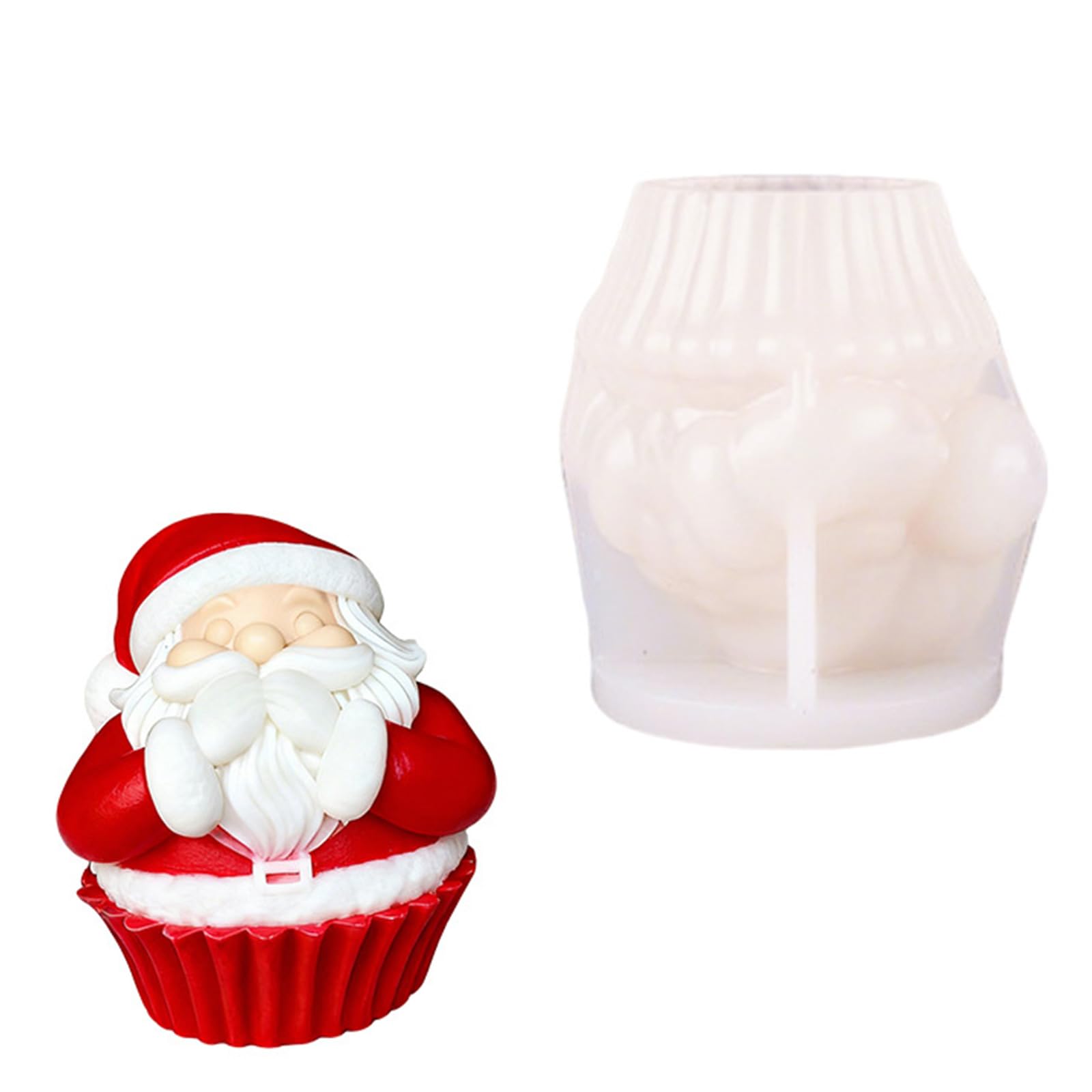 Xjdzineq Santa Figure Silicone Mold for Soap Chocolate Christmas Theme Silicones for Epoxy Resin Silicone Santa Clause Mold