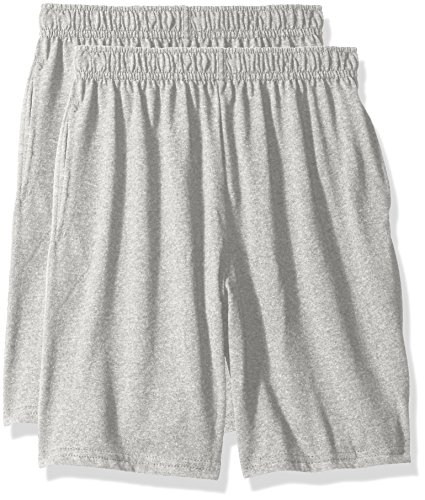 Hanes big boys jersey short (pack of 2), light steel, s