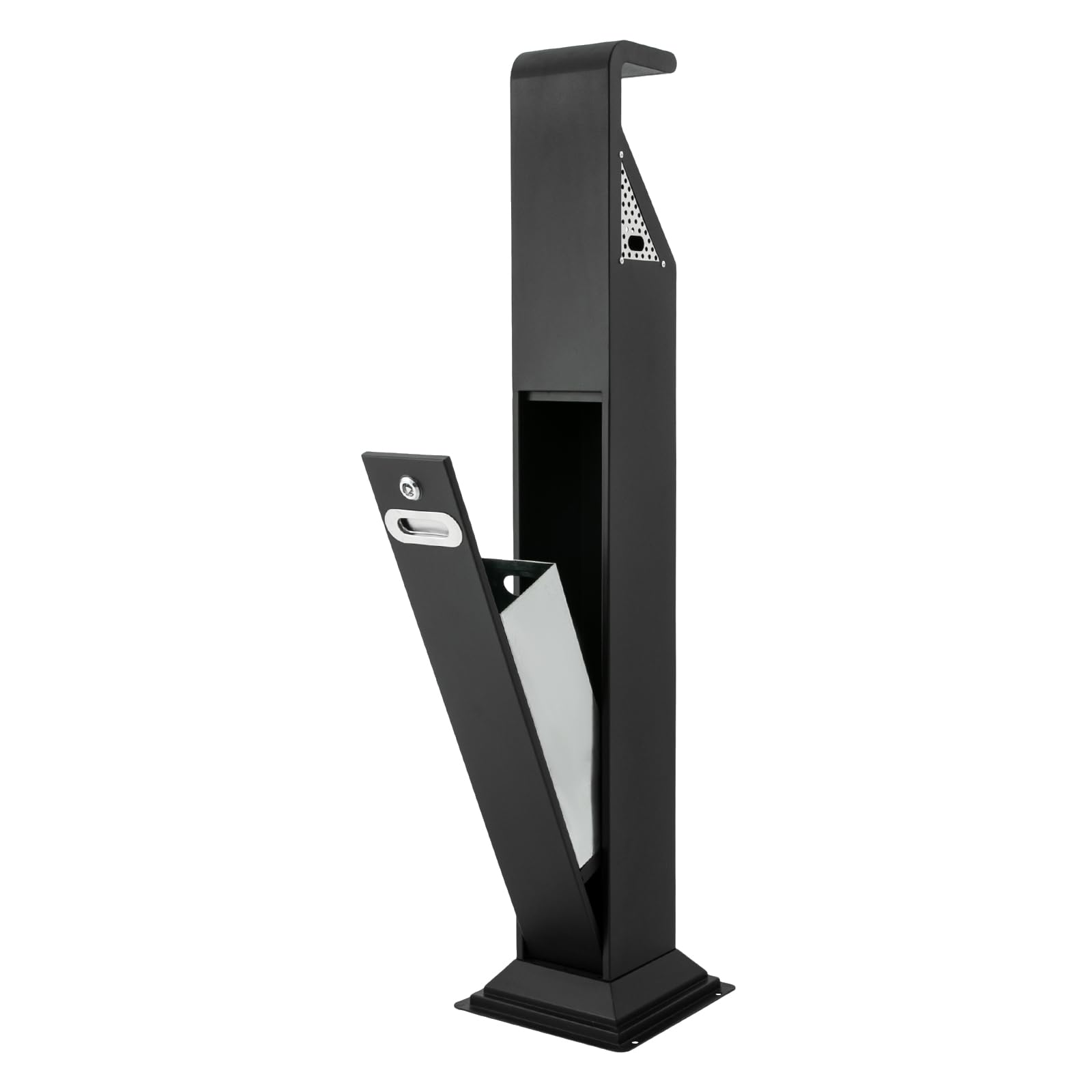 OUKANING Posacenere zincato da 118 cm, per esterni, con secchio interno estraibile e vassoio per ceneri, per uso commerciale, hotel e ristoranti